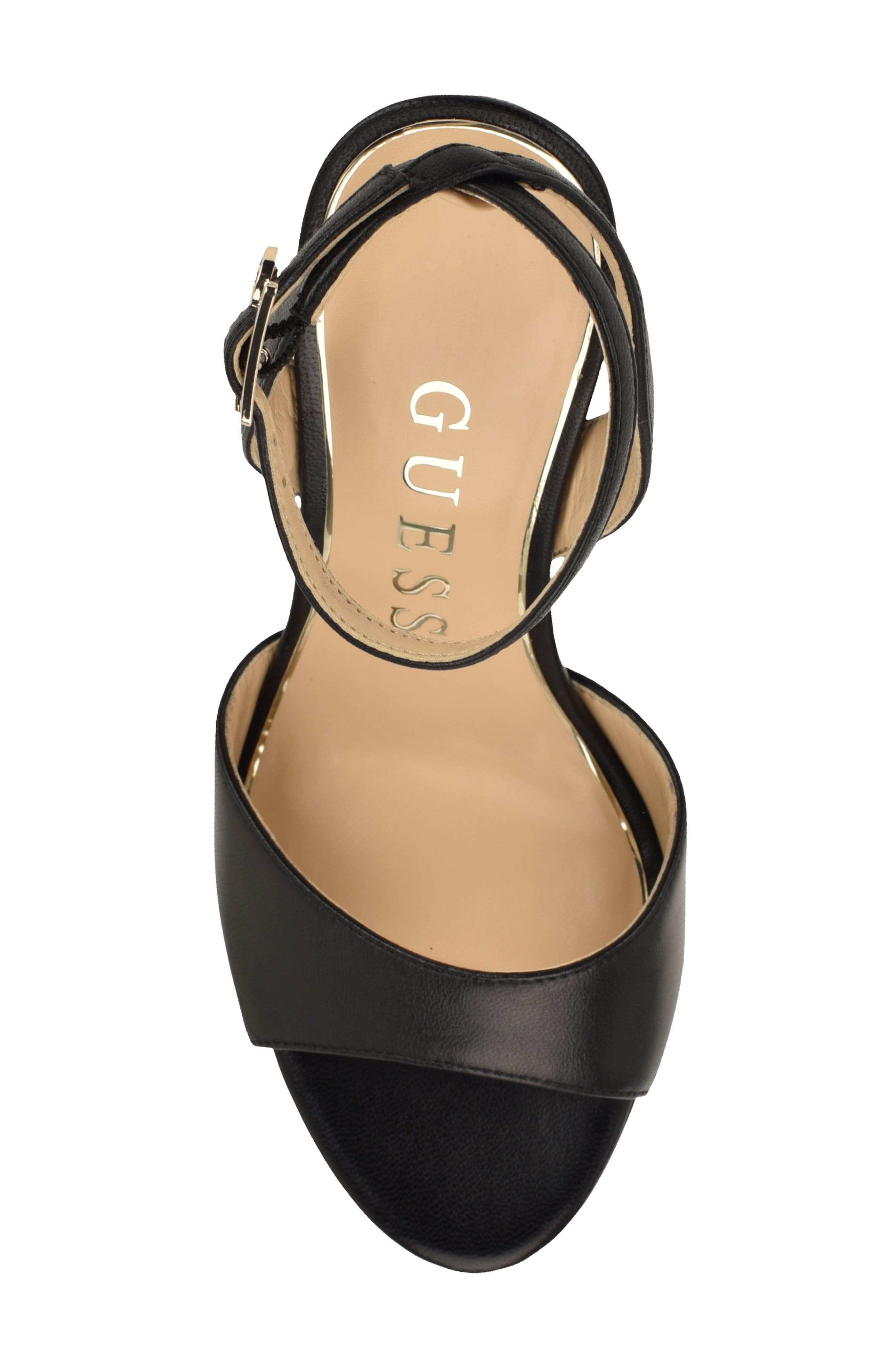 GUESS Hitten Ankle Strap Platform Sandal, Alternate, color, Black