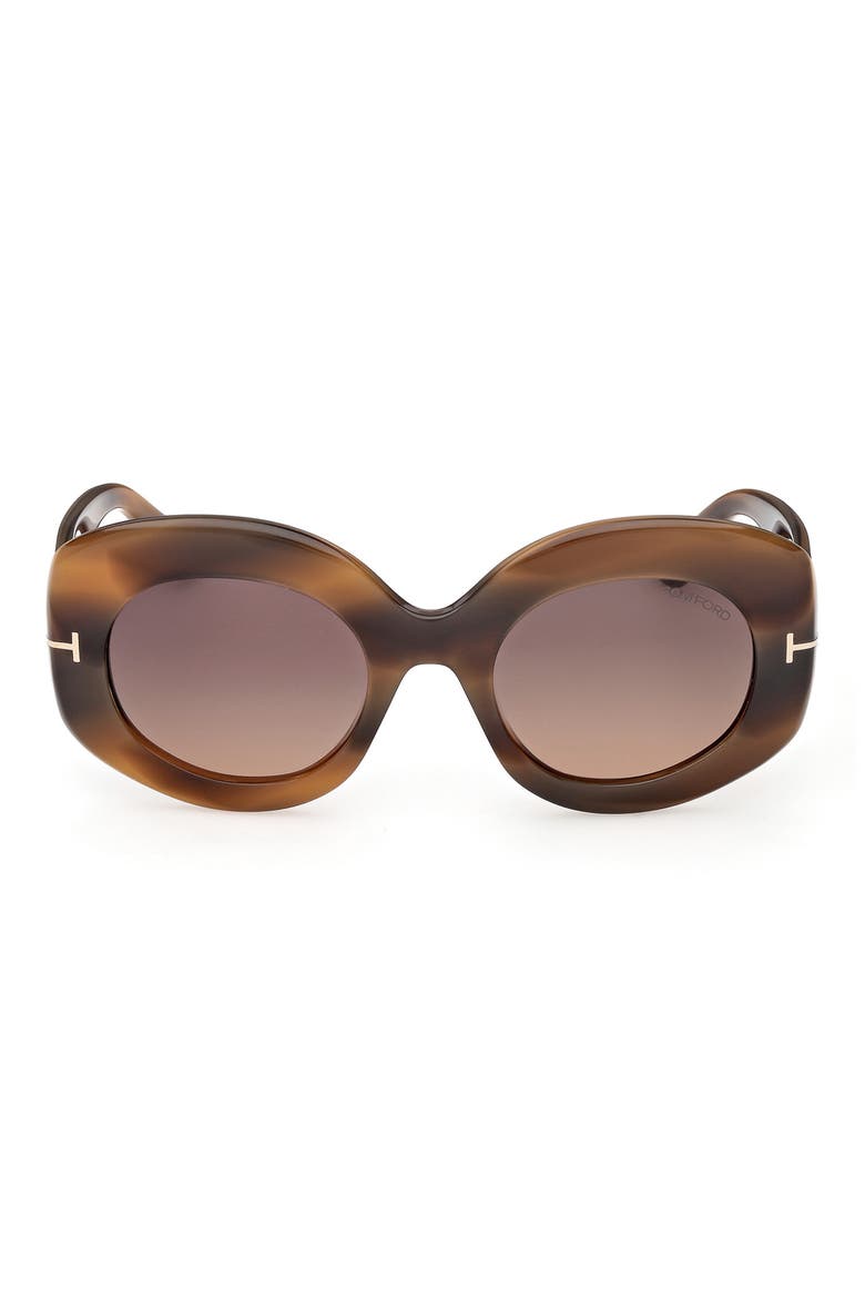 Claudette 51mm Round Sunglasses, Main, color, BEIGE HAVANA / GRADIENT PLUM