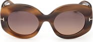 TOM FORD Claudette 51mm Round Sunglasses