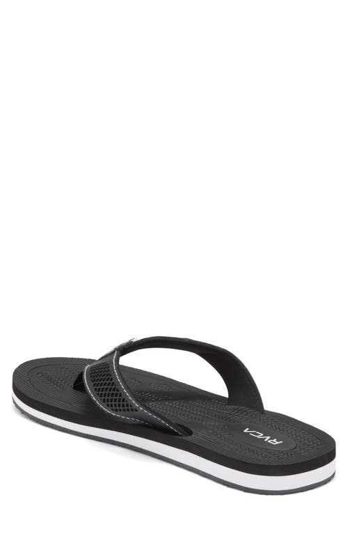 Rvca Perforated Flip Flop Sandal In Black