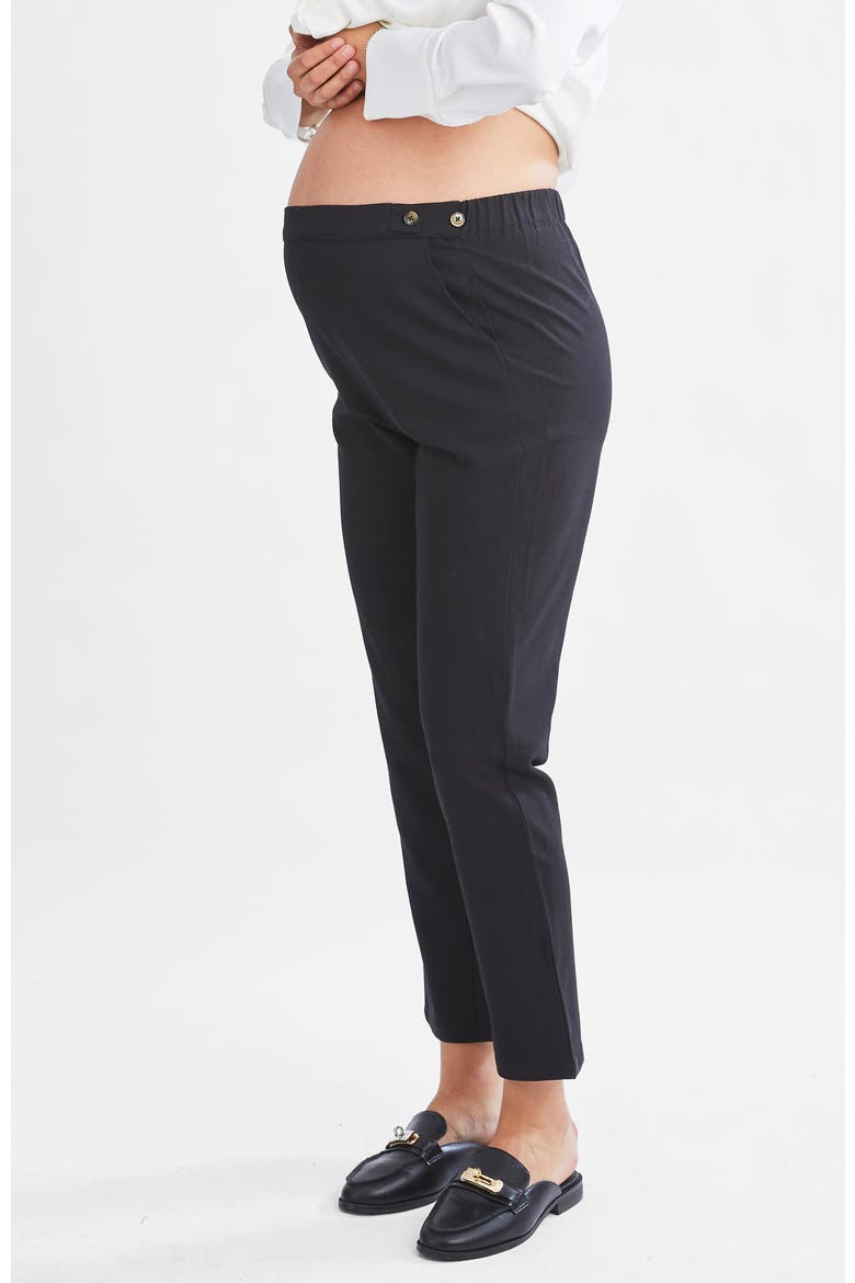 Donna High Waist Maternity Work Pants, Alternate, color, Black