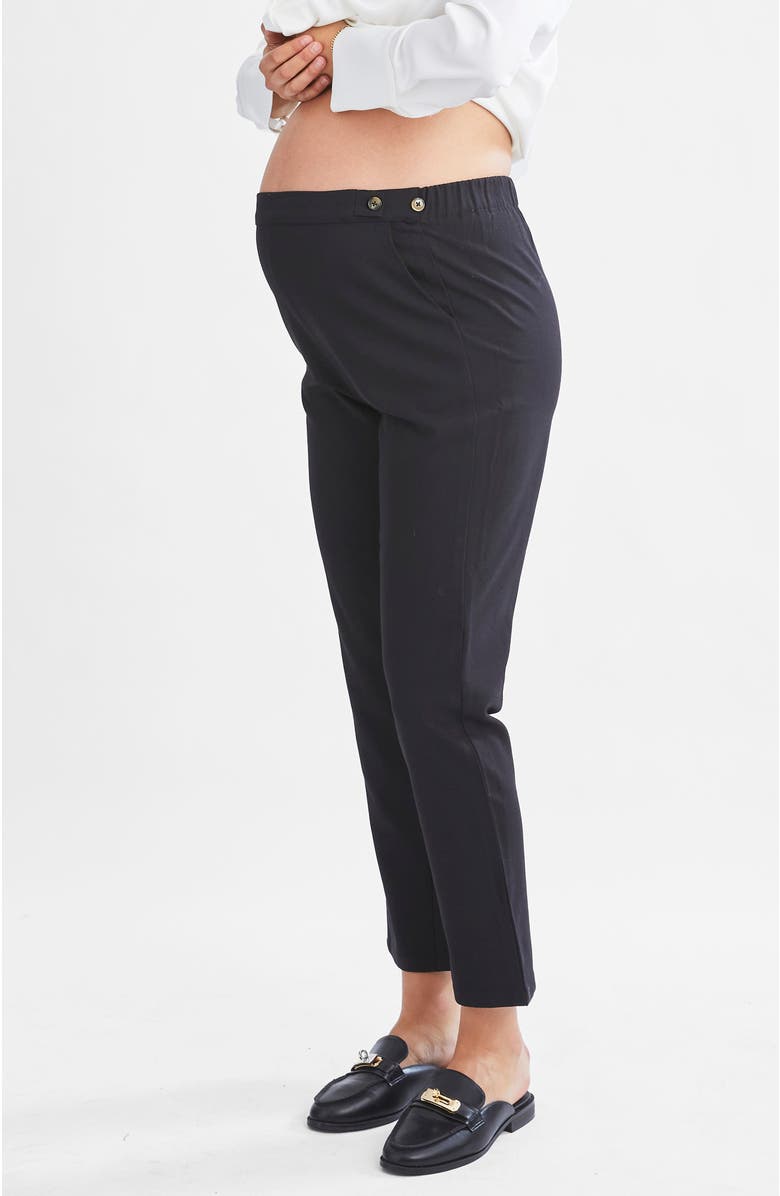 Angel Maternity Donna High Waist Maternity Work Pants, Alternate, color, Black