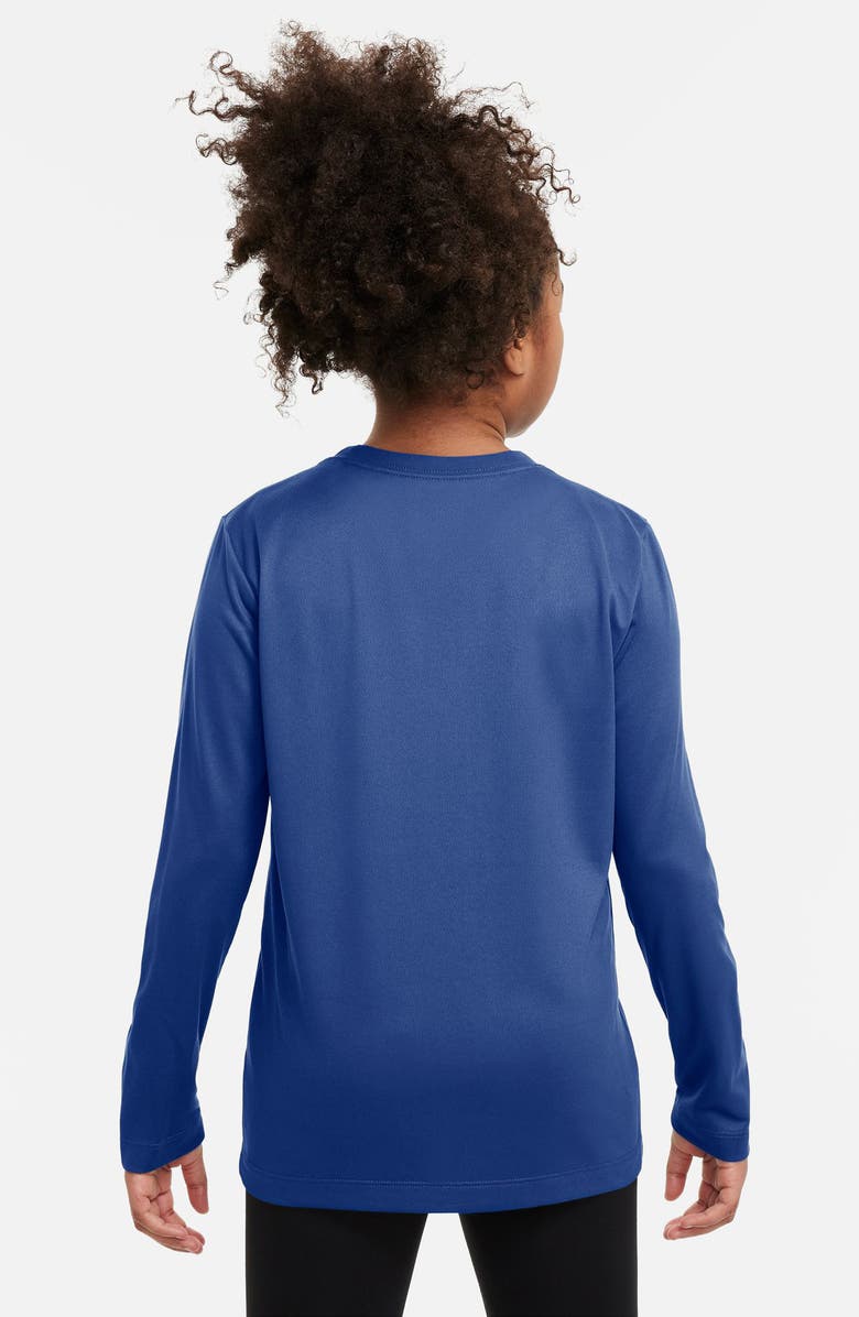 Nike Kids' Legend Dri-FIT Long Sleeve Graphic T-Shirt, Alternate, color, Game Royal/ White