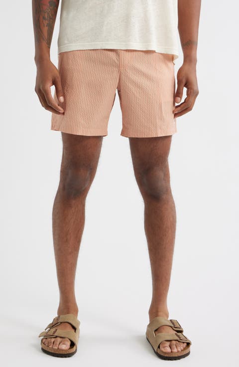 Exotica Stripe Seersucker Drawstring Shorts
