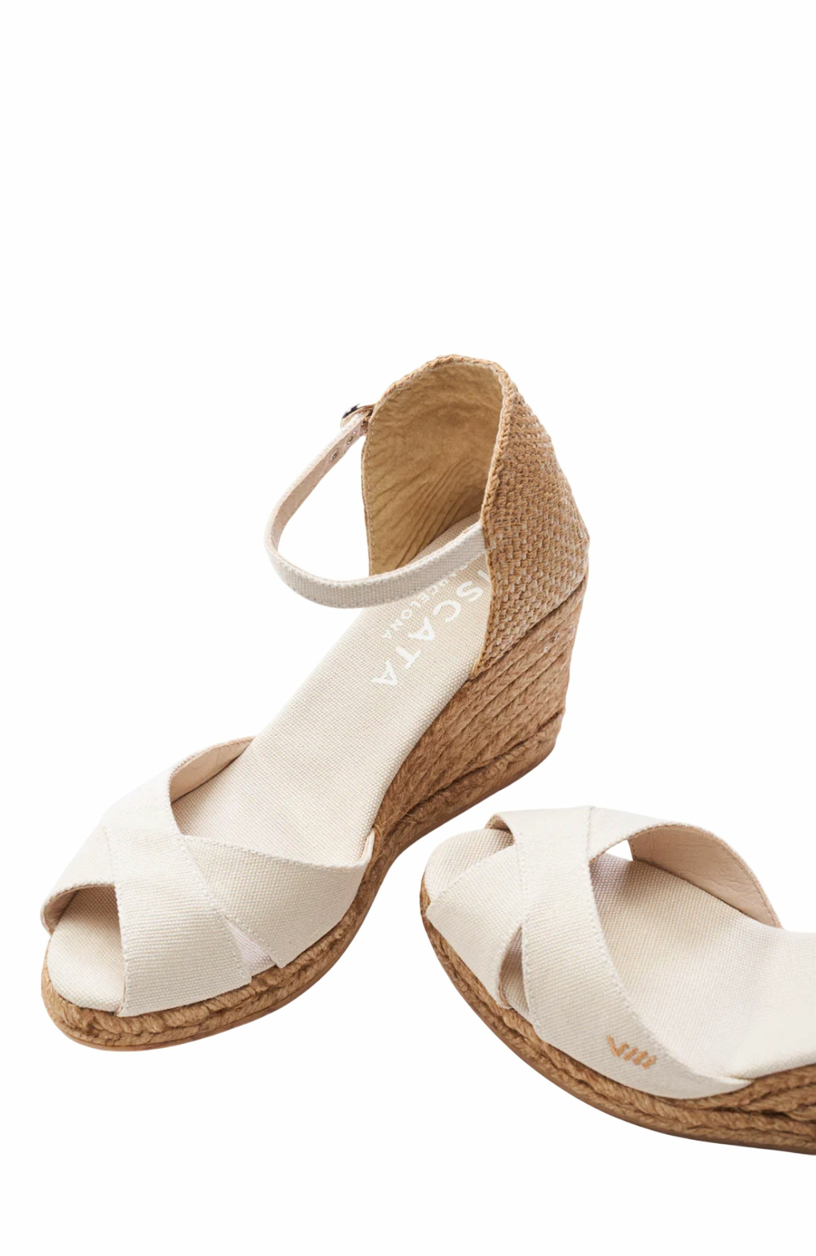 Aiguablava Canvas Espadrille Sandal Wedges, Alternate, color, Beige