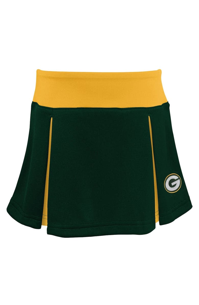 Outerstuff Girls Toddler Green Green Bay Packers Spirit Cheer Three-Piece Cheerleader Set, Alternate, color, Green