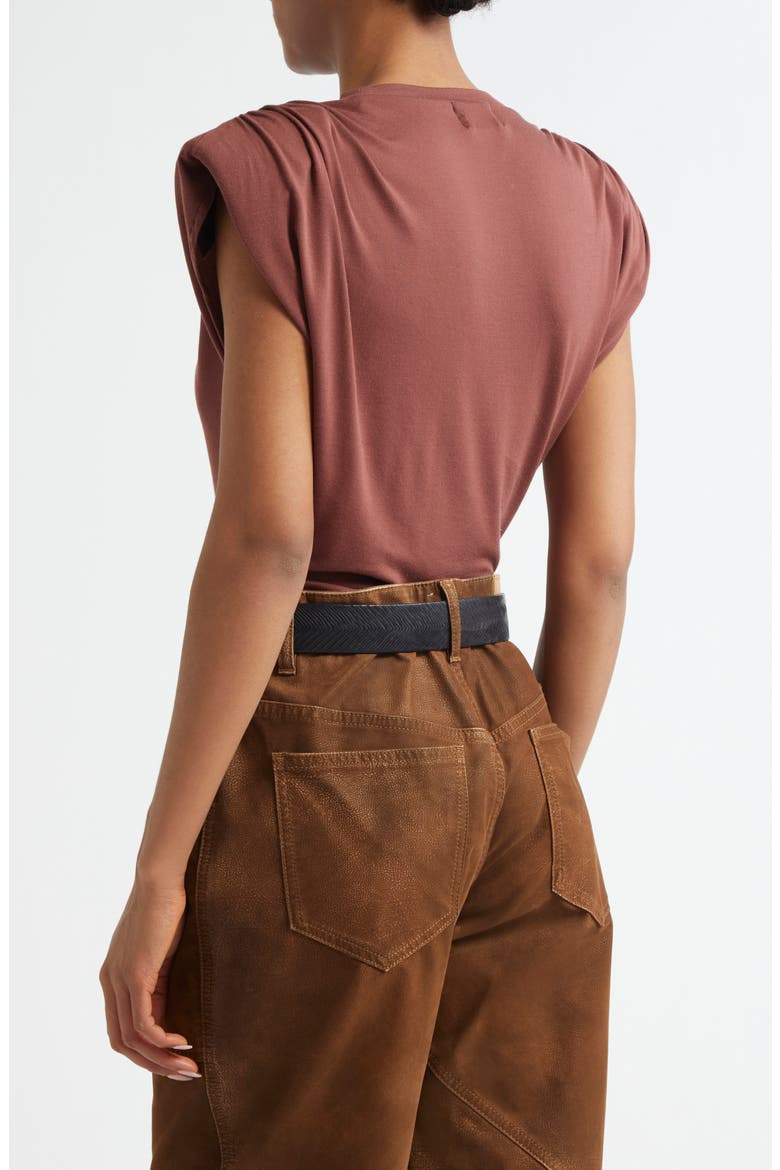 Devani Extended Shoulder Knit Top, Alternate, color, BURNT HENNA
