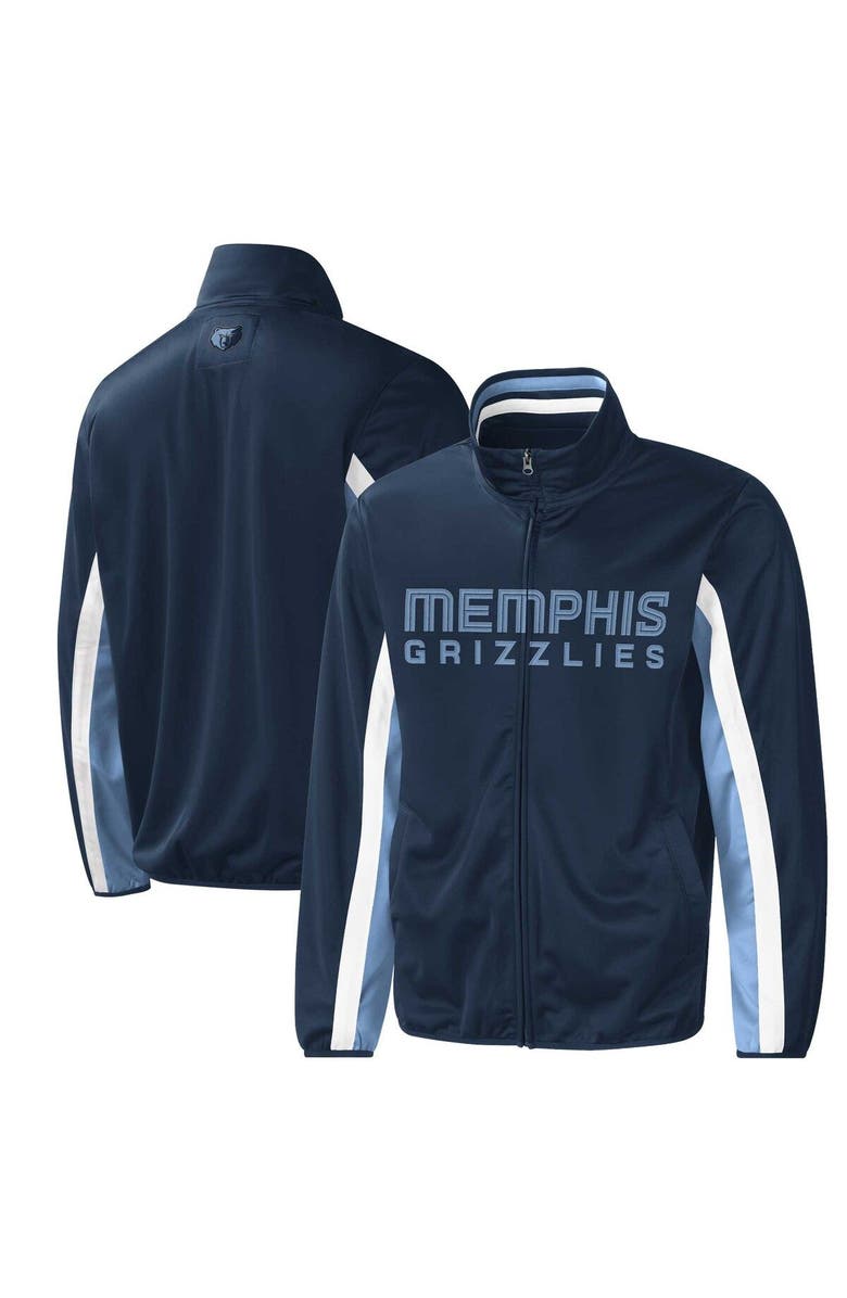 G-III SPORTS BY CARL BANKS Men's G-III Sports by Carl Banks Navy Memphis Grizzlies Contender Wordmark Full-Zip Track Jacket, Main, color, Navy