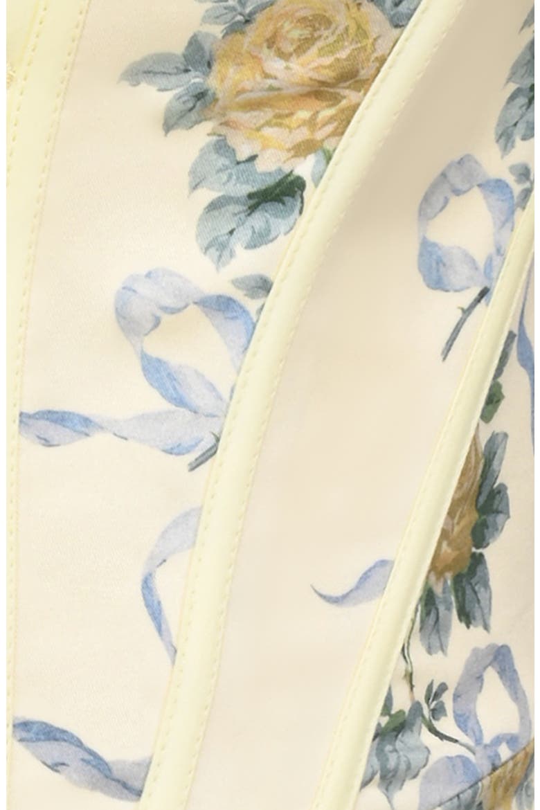 Callie Reversible Stretch Pima Cotton Corset Top, Alternate, color, YELLOW ROSE PRINT