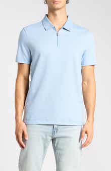 Iconic Herringbone Cotton Zip Polo