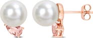 Julianna B. Pearl & Morganite Stud Earrings 14k