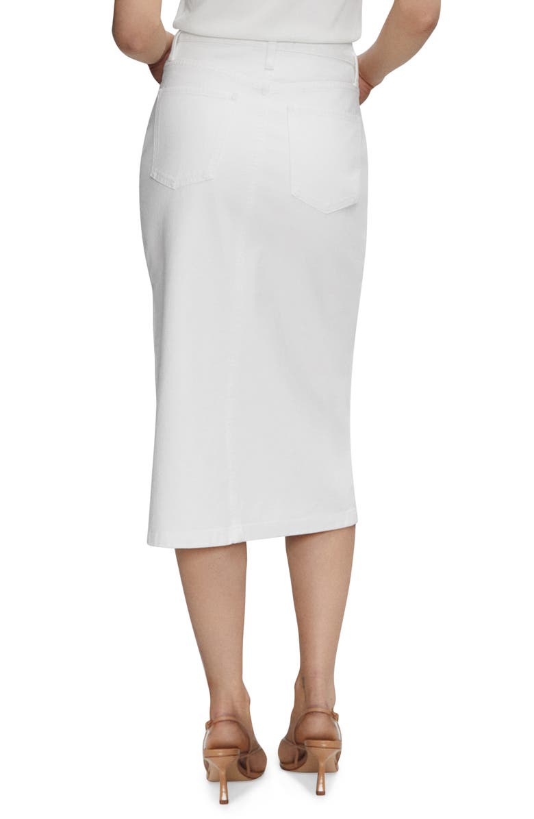 MANGO Denim Midi Skirt, Alternate, color, White