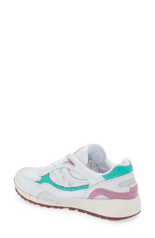 Saucony Shadow 6000 Running Shoe In White/aqua