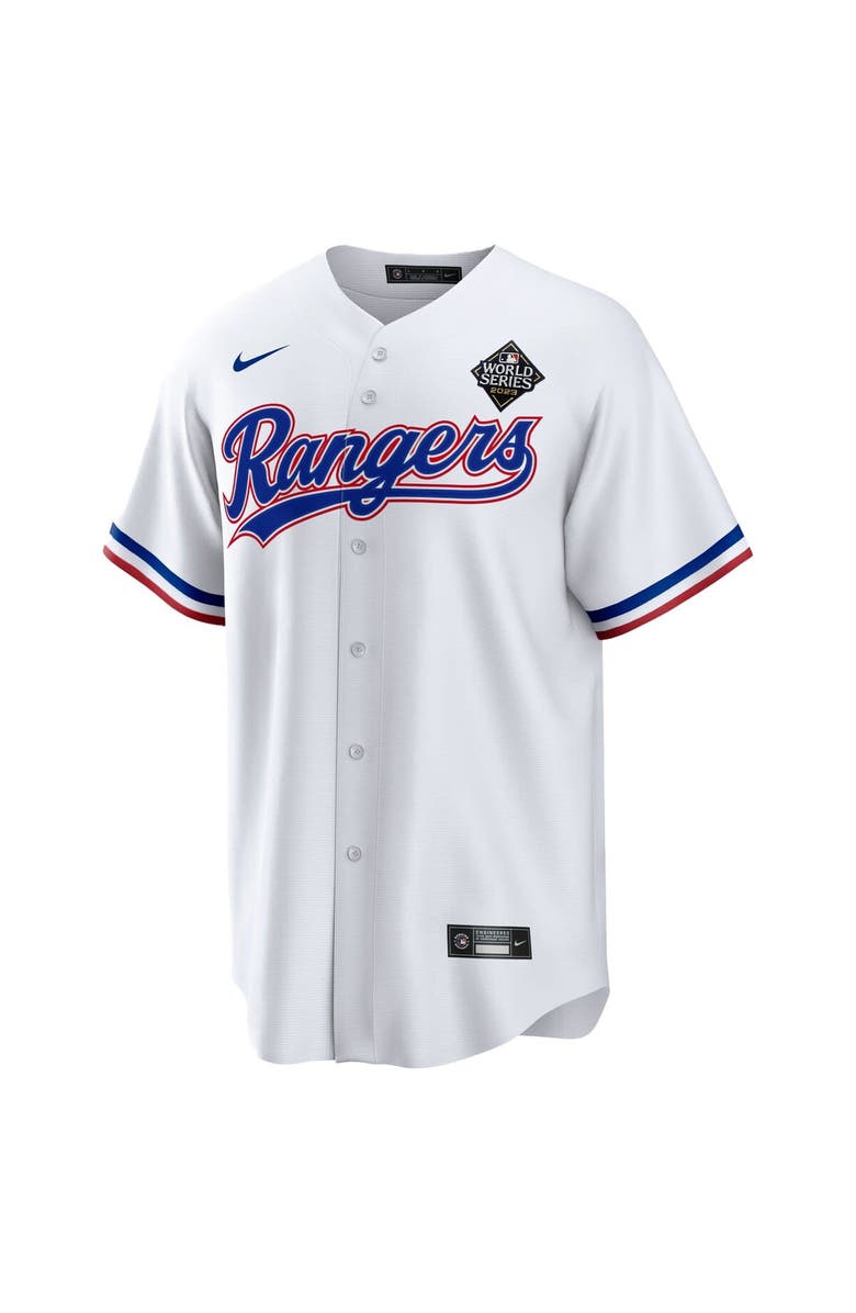 Nike Men's Nike Max Scherzer White Texas Rangers 2023 World Series Replica Player Jersey, Alternate, color,