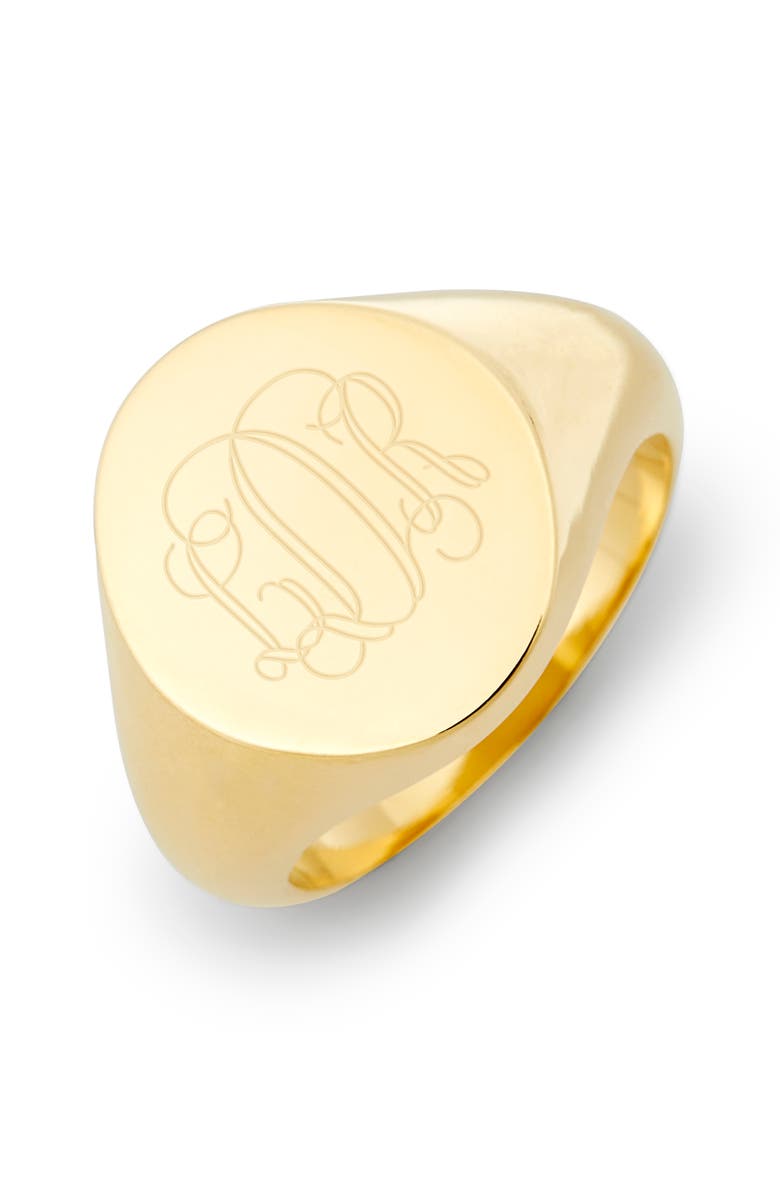 Brook and York Claire Personalized Monogram Signet Ring, Main, color, Gold