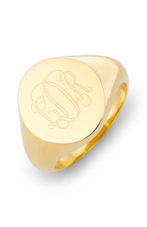 Brook and York Claire Personalized Monogram Signet Ring in Gold 