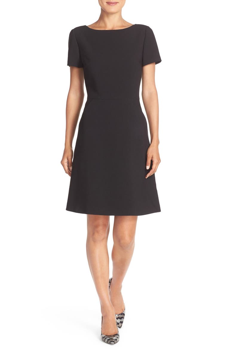 Stretch A-Line Dress, Alternate, color, BLACK