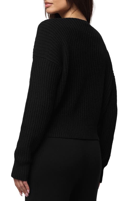 Splendid Olivia Cotton Crop Sweater In Black