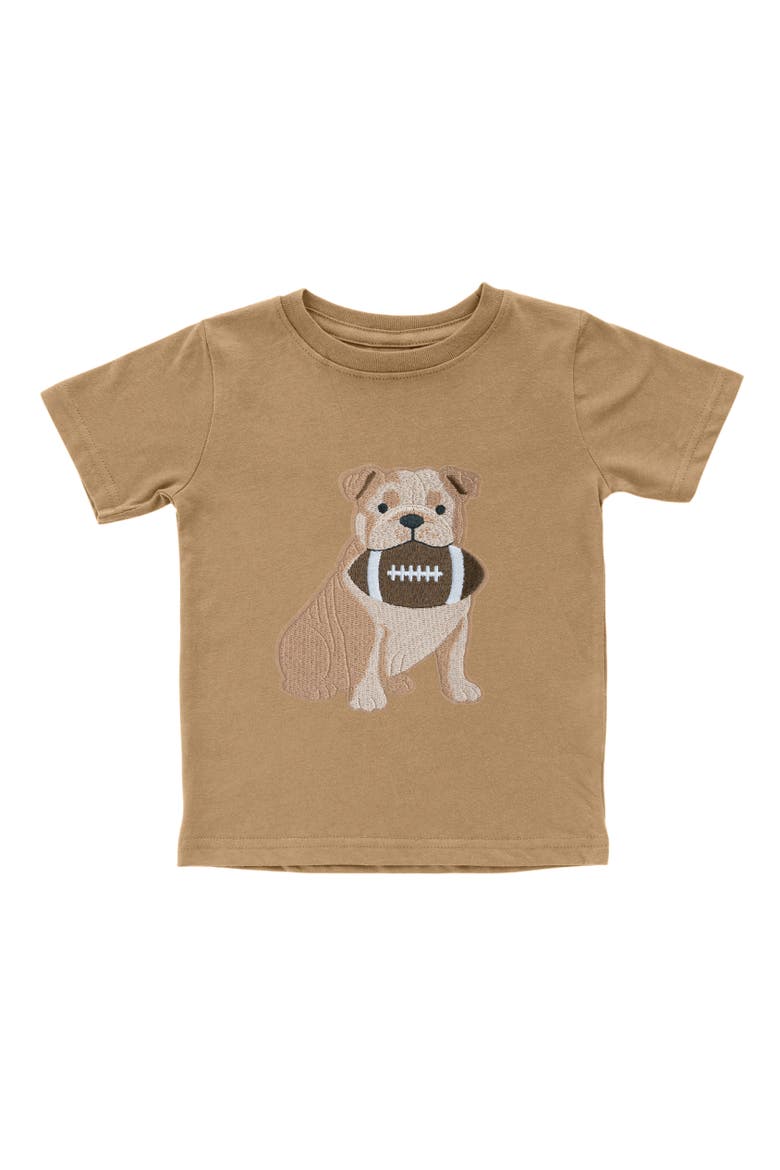 Bulldog Football Patch Short Sleeve T-Shirt, Main, color, Mocha