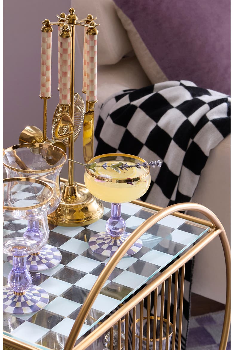 Violet Check Coupe Glass, Alternate, color, VIOLET