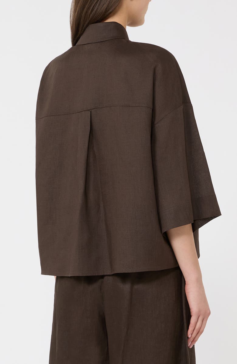 MM by Max Mara Linen Shirt, Alternate, color, Dark Brown