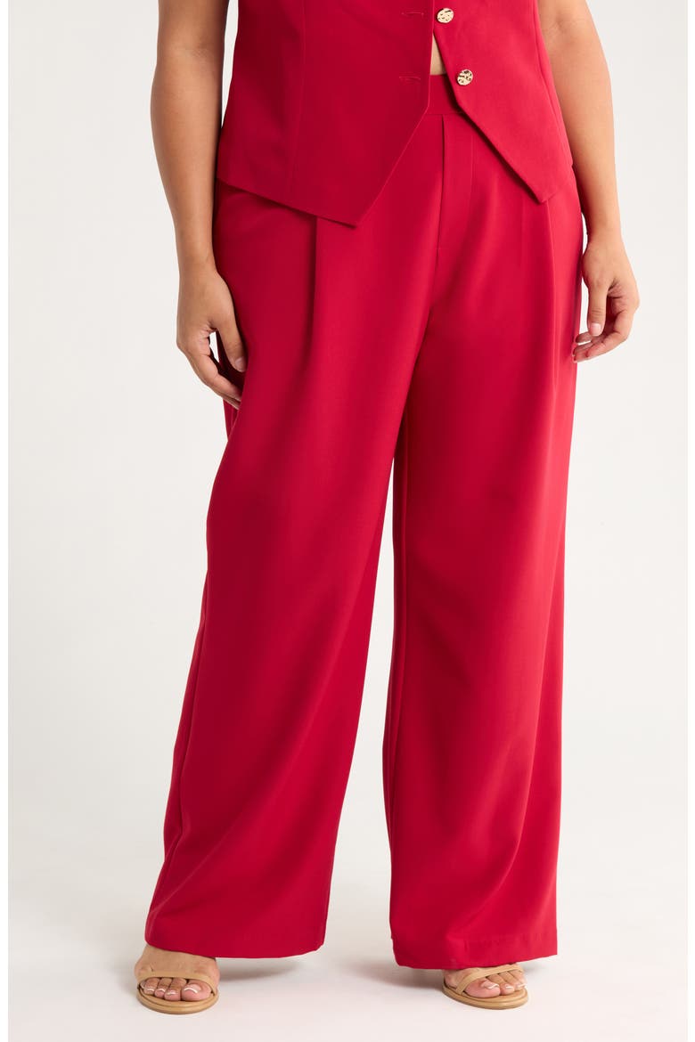 Pull-On Wide Leg Pants, Main, color, RED