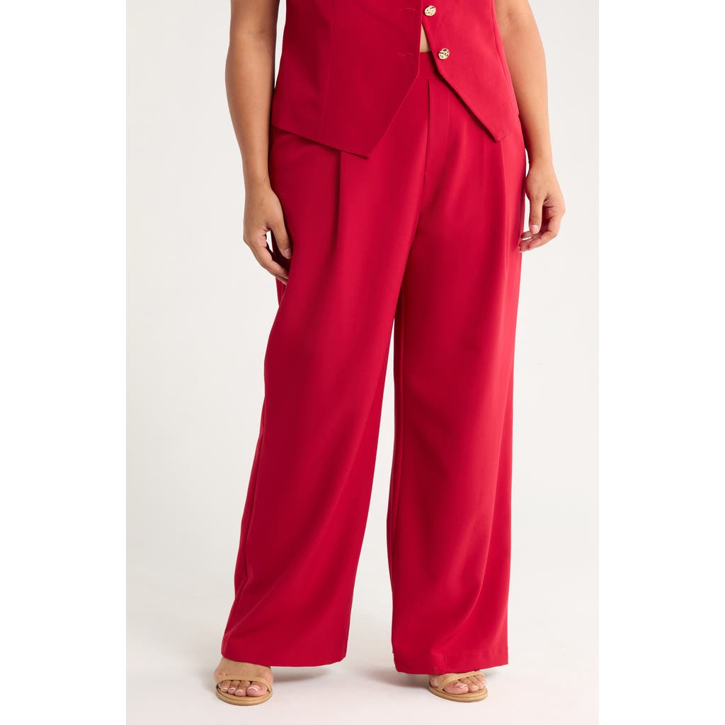 Gemma + Jane Pull-on Wide Leg Pants In Red
