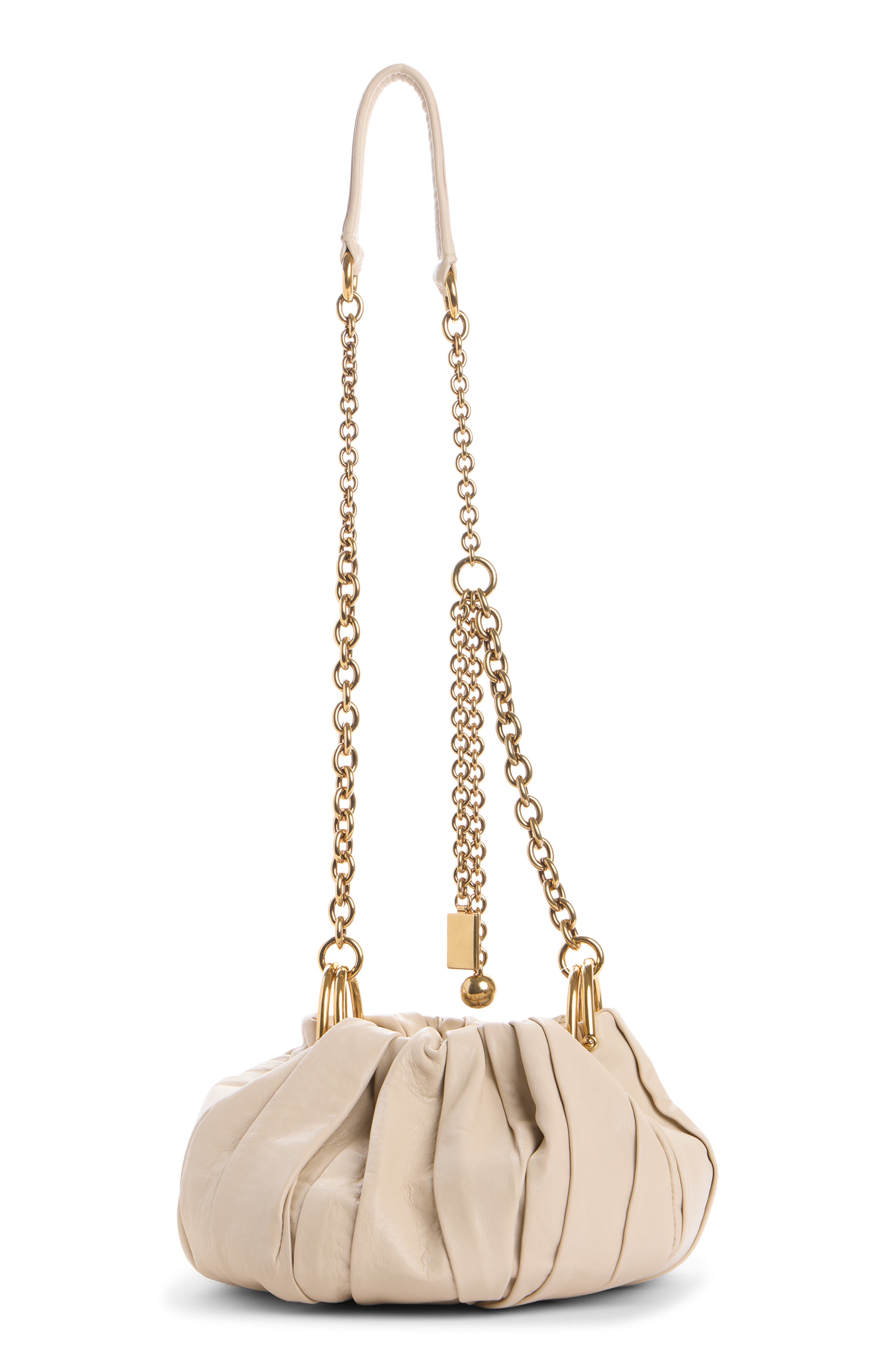 Pleated Crossbody Bag, Alternate, color, MILK