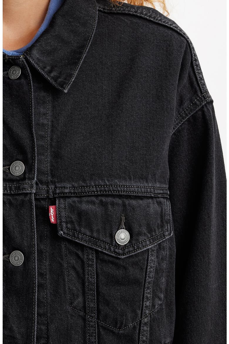 '90s Denim Trucker Jacket, Alternate, color, ROAD LESS TRAVELED