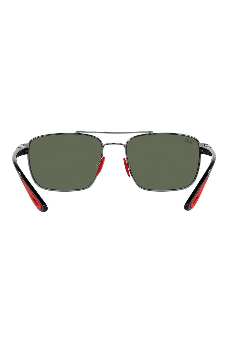 58mm Square Sunglasses, Alternate, color, GUNMETAL
