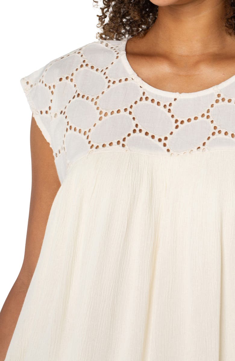 Liverpool Los Angeles Dolman Sleeve Cotton Eyelet Top, Alternate, color,