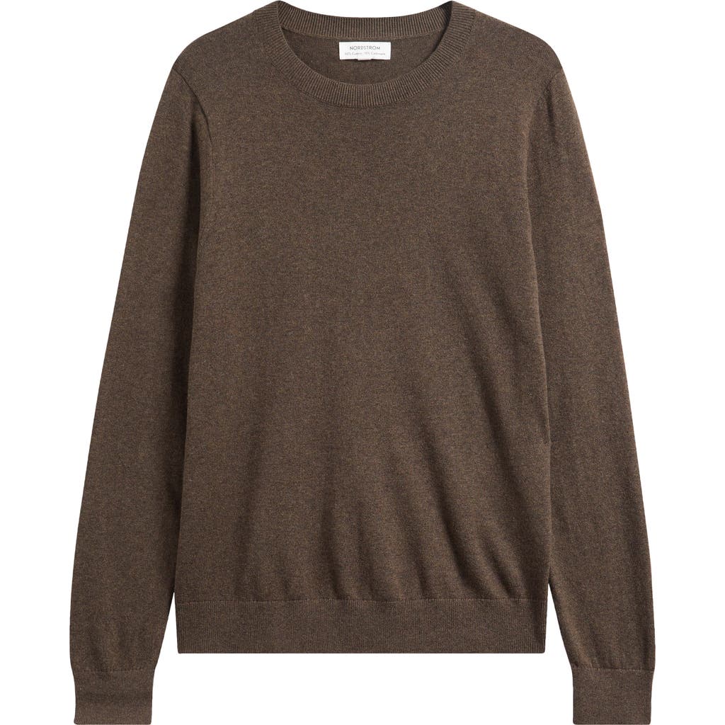 Nordstrom Crewneck Cotton & Cashmere Sweater In Brown