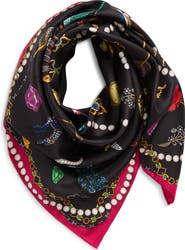 Echo Bejeweled Silk Square Scarf