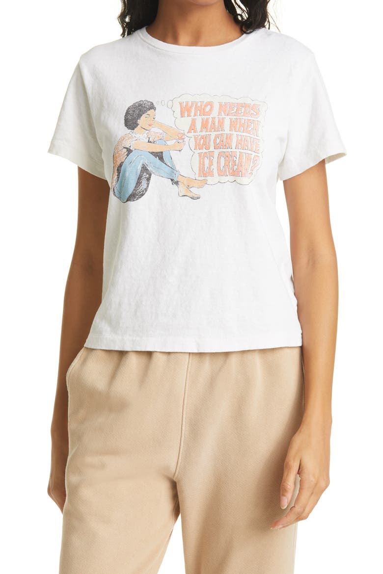 Who Needs A Man Classic Graphic Tee, Main, color, VINTAGE WHITE