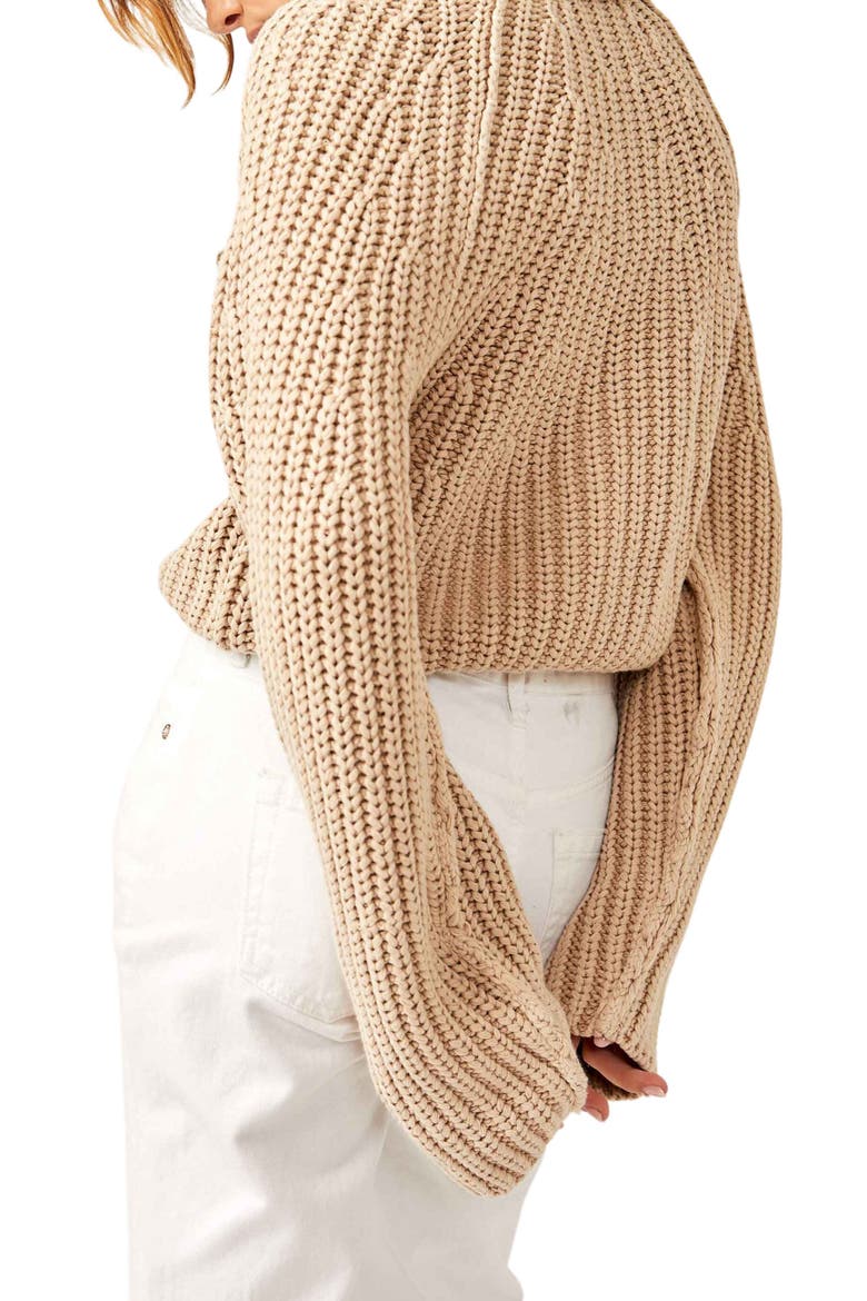 Sweet Nothing Cotton Cardigan, Alternate, color, SANDCASTLE