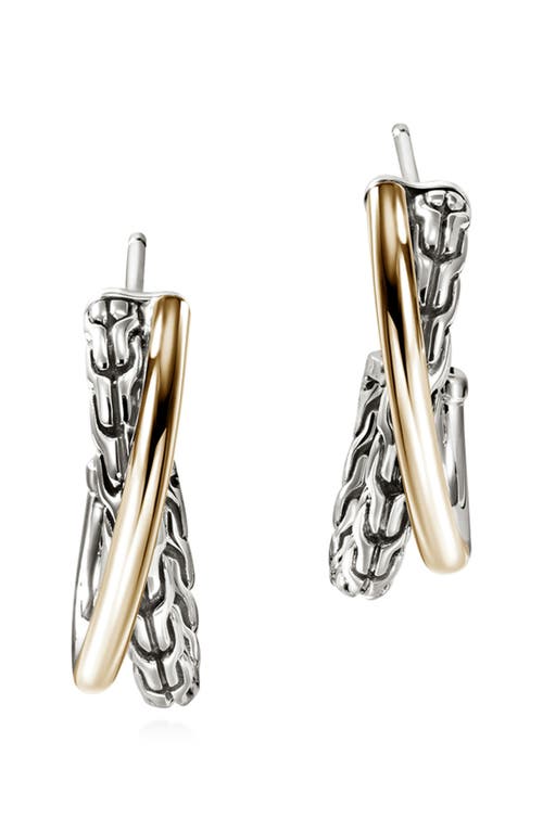 John Hardy 14k Yellow Gold & Sterling Silver Jh Essentials Crossover Earrings In Silver/gold