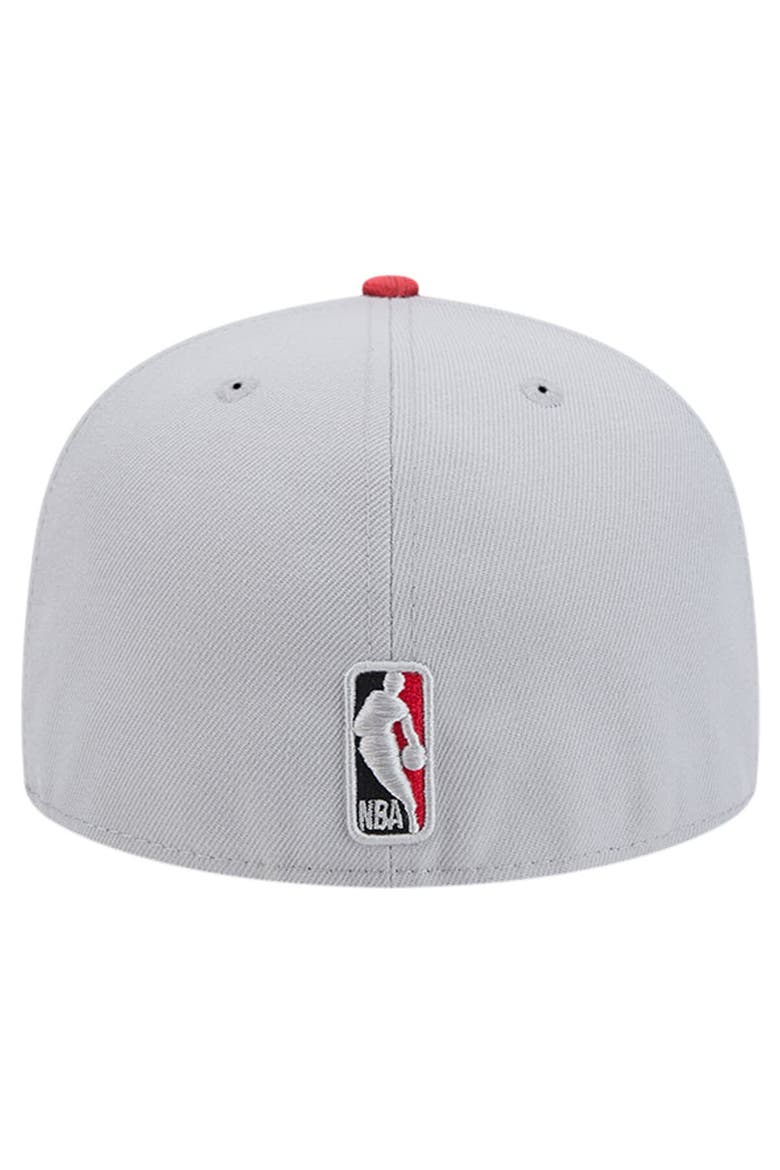 Men's New Era Gray Chicago Bulls Active Color Camo Visor 59FIFTY Fitted Hat, Alternate, color, Gray