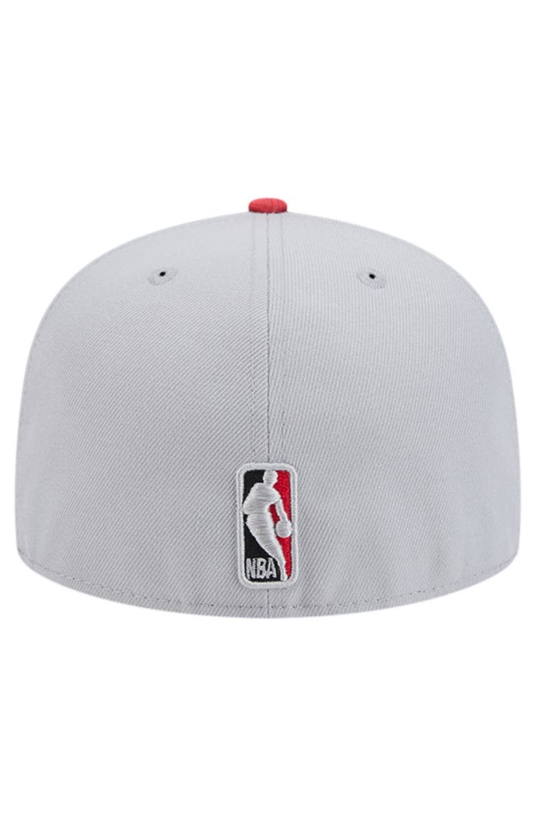 New Era Men's New Era Gray Chicago Bulls Active Color Camo Visor 59FIFTY Fitted Hat, Alternate, color,