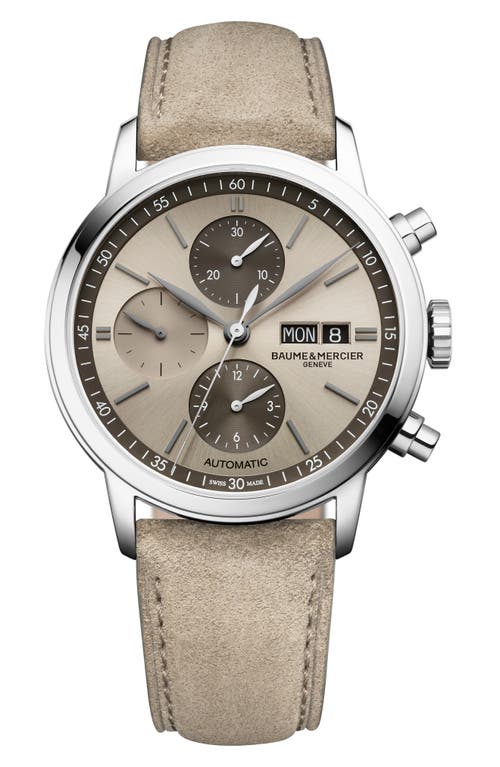 Baume & Mercier Classima Chronograph Leather Strap Watch, 42mm in Sand And Anthracite  product