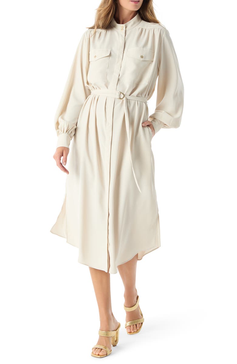 DO by Dee Ocleppo Lunara Belted Long Sleeve Shirtdress, Main, color, Rainy Day