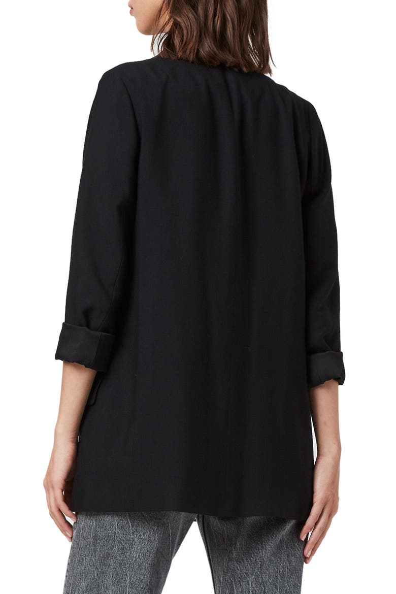 Aleida Open Front Blazer, Alternate, color, BLACK