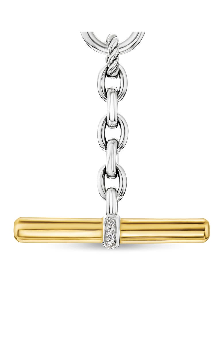 David Yurman DY<sup>®</sup> Petite Toggle Chain Necklace in Sterling Silver & 18K Yellow Gold with Diamonds, 4.5mm, Alternate, color, Diamond