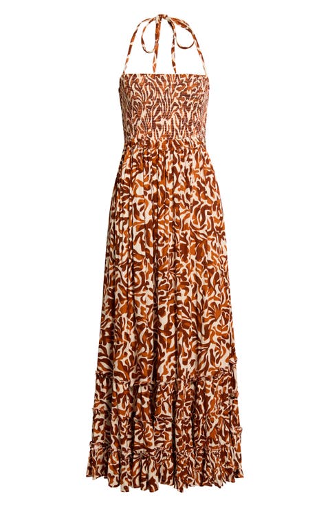 Strappy Smocked Maxi Dress