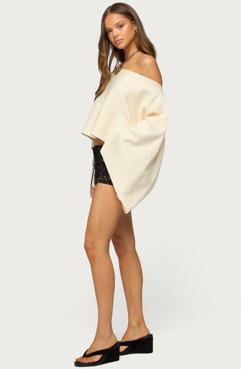 EDIKTED Sharla Off the Shoulder Poncho Top, Alternate, color,