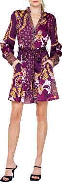 CIEBON Antonella Print Long Sleeve Dress