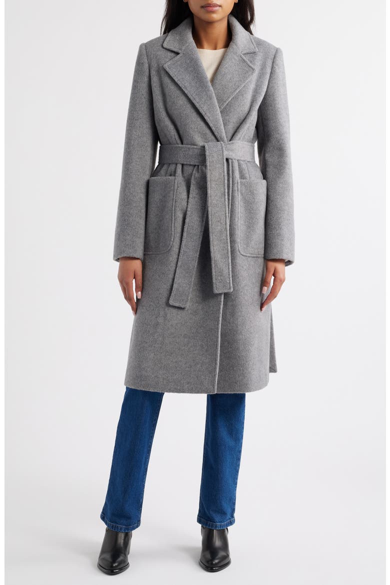 Longline Wrap Coat, Main, color, GREY