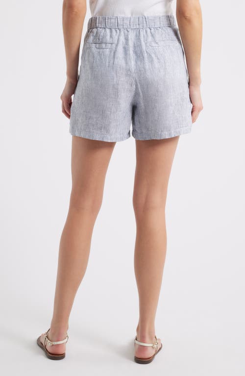Caslonr Caslon(r) Linen Drawstring Shorts In Blue- White Tay Stripe