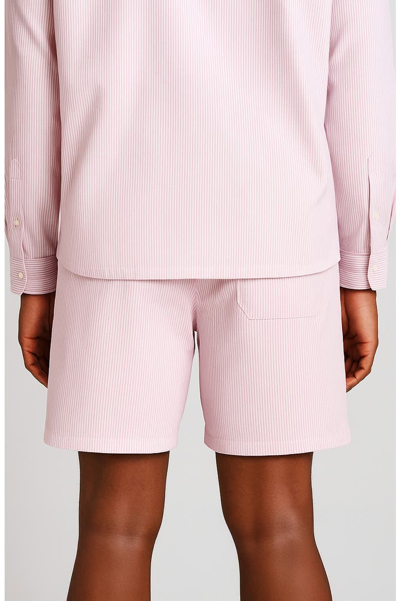 Stripe Cotton Blend Drawstring Shorts, Alternate, color, PINK/ WHITE
