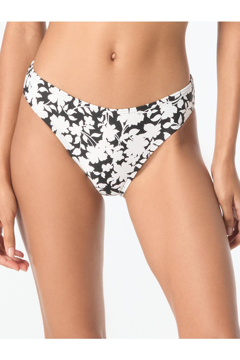 Monotone Floral Classic Bikini Swim Bottom, Main, color, Black