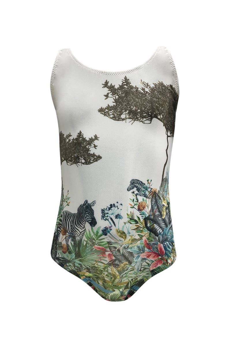 The Savannah Storybook One-Piece Swimsuit, Toddler, Little Kid & Big Kid, Main, color, White
